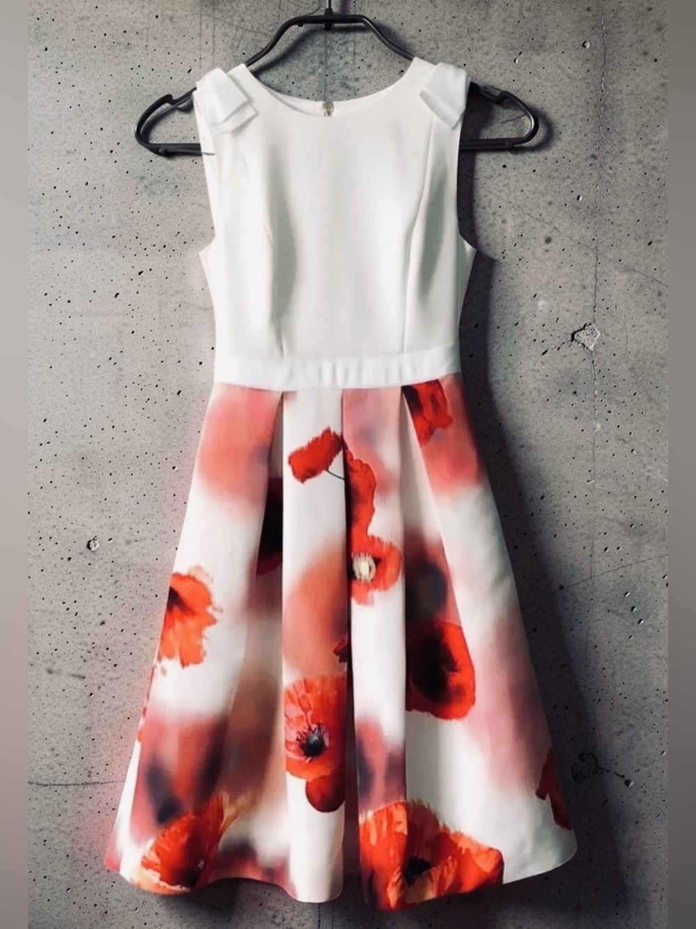 Ted Baker Micla Playful Poppy Bow Skirt A-Line Dress Size 1 US 4